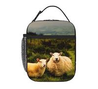 BeNtli Sac à lunch imprimé de deux moutons blancs, boîte à lunch isolée sac fourre-tout à lunch boîte à lunch de pique-nique pour pique-nique à l'école de travail