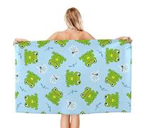 BeNtli Serviettes de Plage, Motif Grenouille Amusante, Serviette de Bain en Microfibre, Couverture de Plage pour la Natation, Le Bain, Les Voyages, Le Spa, la Salle de Sport