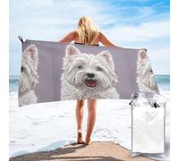 BeNtli Serviettes de Plage, Serviette de Bain en Microfibre, Couverture de Plage à séchage Rapide, 160X80 cm, pour Le Bain, Les Voyages, Le spaArt Mignon de Chien de West Highland Terrier imprimé