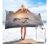 BeNtli Serviettes de Plage, Serviette de Bain en Microfibre, Couverture de Plage à séchage Rapide, 160X80 cm, pour Le Bain, Les Voyages, Le spaMignon Petit Chien Jack Russell Terrier