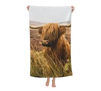 BeNtli Serviettes de Plage, Vache des Highlands, bovins des Highlands, Serviette de Bain en Microfibre, Couverture de Plage pour la Natation, Le Bain, Les Voyages, Le Spa, la Salle de Sport