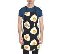 BeNtli Tabliers de cuisine, tablier de cuisine avec poches, tablier de chef imperméable, tabliers à bavette réglables, œufs au plat foncés