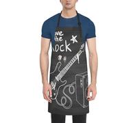 BeNtli Tabliers de cuisine, tablier de cuisine avec poches, tablier de chef imperméable, tabliers à bavette réglables, imprimé Love Rock