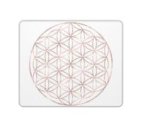 BeNtli Tapis de Souris, Fleur de Vie en Or Rose Mandala, Tapis de Souris à Base de Caoutchouc antidérapant, Tapis de Souris étanche 12 × 10 Pouces pour Le Bureau