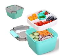 Bento Box Boîte à déjeuner avec compartiments de séparation, boîte à lunch avec couverts pour adultes/enfants, boîte à sandwich durable anti-fuite, boîte à salade à emporter, 1500 ml, boîte à bento