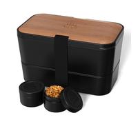 Umami Boîte Bento micro-ondable 1500 ml – Couverts & 2 pots à sauce – Cerise noire