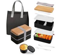 Bento Lunch Box avec Sac Kit, 1400ML Boite Repas avec 7,5L Sac Isotherme Repas et Couverts, Lunchbox Micro Ondable, Boite