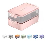 Bento Lunch Box Boite Repas pour Adulte avec 3 Compartiment Lunchbox avec Récipient à Sauce et Ustensiles Baie Congelée