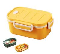 bento lunch box, lunch box enfant, boite plastique alimentaire, boite a gouter, Polyvalent compartimentée pour l'école, le travail, les repas en plein air (Jaune)