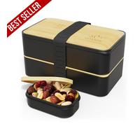 Bento Original 1,2 l noir et décor bambou Umami