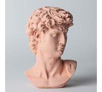 Bento Résine Statue Figure Head David, Classique Buste Grec Statue Figurine Sculpture Art Artisanat Accueil Décorations Ornements Croquis, Rose,G