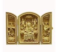 Bento Schnitzskulptur Bois Sanctuaire Carton Sculpture Statue De Bouddha Bouddha Bouddha Bouddha Sankai Mini Mini Image De Bouddha Figure Gardien Prêtre,Beige