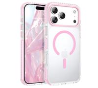 BENTOBEN Coque magnétique pour iPhone 17 Pro, Compatible MagSafe, Protection intégrale Antichoc, Dos Transparent, Coque Fine Anti-Rayures pour iPhone 17 Pro 6,3 Pouces - Rose