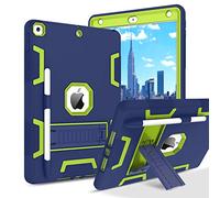 BENTOBEN Coque pour iPad 8e génération, iPad 7e génération, iPad 10.2 2020/2019, étui 3 en 1, robuste, résistant aux chocs, béquille hybride à trois couches avec porte-stylo, bleu marine/vert