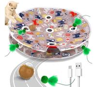 BENTOPAL Jouets pour chats d'intérieur, balle interactive et tapis de jeu à 9 trous, jeu d'exercice caché, balle automatique dans la pochette, jouet stimulant la souris, jouets d'enrichissement pour