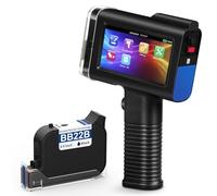 BENTSAI BT-HH6105B2 Etiqueteuse Portable pour l'impression du Code-Barres QR, de la Date de Production, du Logo de série et du numéro de série sur des Sacs en Carton, Bois, Verre, Plastique (Blue)