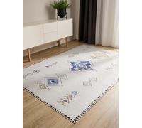 benuta Basic George Tapis lavable - Beige/multicolore 140 x 200 cm - Fibre synthétique - Rectangulaire et de style : kilim, style ethnique, shabby chic - Facile d'entretien pour le salon et la chambre