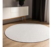 benuta Basic Tapis Coton Tissé à la Main Ron - Blanc 120 cm Rond - 100% Naturel - Style: Uni, Minimaliste - Entretien Facile pour Salon Chambre