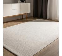 benuta Basic Tapis Coton Tissé à la Main Ron - Crème 140x200 cm - 100% Naturel - Style: Laine, Uni, Minimaliste - Entretien Facile pour Salon, Chambre, Bureau, Couloir