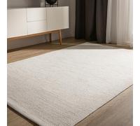 benuta Basic Tapis Coton Tissé à la Main Ron - Crème 200x290 cm - 100% Naturel - Style: Laine, Uni, Minimaliste - Entretien Facile pour Salon, Chambre, Bureau, Couloir