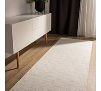 benuta Basic Tapis Coton Tissé à la Main Ron - Crème 80x300 cm - 100% Naturel - Style: Laine, Uni, Minimaliste - Entretien Facile pour Salon, Chambre, Bureau, Couloir