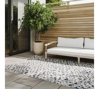 benuta Basic Tapis Exterieur Kaleo - Bleu/Blanc 120x170 cm - Géométrique - Intempéries et UV résistant Balcon, terrasse, Jardin, Cuisine, Salon, Couloir, Salle à Manger - Nettoyage Facile