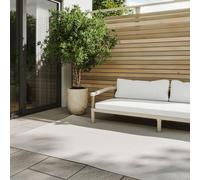 benuta Basic Tapis Exterieur Lou - Blanc 160x230 cm - Intempéries et UV résistant - Multifonction Balcon, terrasse, Jardin - Cuisine, Salon, Couloir, Salle à Manger - Entretien Facile