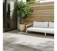 benuta Basic Tapis Exterieur Lou - Blanc 200x300 cm - Intempéries et UV résistant - Multifonction Balcon, terrasse, Jardin - Cuisine, Salon, Couloir, Salle à Manger - Entretien Facile