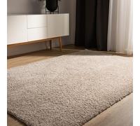 benuta Basic Tapis Poil Long Sohari - Beige 240x340 cm - Lavable - Minimaliste - Doux - pour Chambre, Couloir, Salle à Manger - Compatible avec Chauffage au Sol