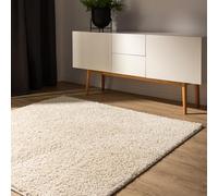 benuta Basic Tapis Poil Long Sohari - Crème 160x160 cm - Lavable - Minimaliste - Doux - pour Chambre, Couloir, Salle à Manger - Compatible avec Chauffage au Sol