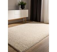 benuta Basic Tapis Poil Long Sohari - Crème 300x400 cm - Lavable - Minimaliste - Doux - pour Chambre, Couloir, Salle à Manger - Compatible avec Chauffage au Sol