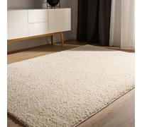 benuta Basic Tapis Poil Long Sohari - Crème 60x120 cm - Lavable - Minimaliste - Doux - pour Chambre, Couloir, Salle à Manger - Compatible avec Chauffage au Sol