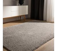 benuta Basic Tapis Poil Long Sohari - Gris Clair 120x170 cm - Lavable - Minimaliste - Doux - pour Chambre, Couloir, Salle à Manger - Compatible avec Chauffage au Sol