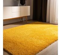benuta Basic Tapis Poil Long Sohari - Jaune 60x120 cm - Lavable - Minimaliste - Doux - pour Chambre, Couloir, Salle à Manger - Compatible avec Chauffage au Sol