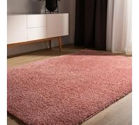 benuta Basic Tapis Poil Long Sohari - Rose 120x170 cm - Lavable - Minimaliste - Doux - pour Chambre, Couloir, Salle à Manger - Compatible avec Chauffage au Sol