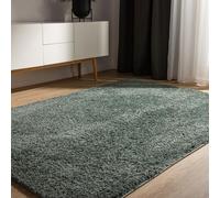 benuta Basic Tapis Poil Long Sohari - Vert Clair 133x190 cm - Lavable - Minimaliste - Doux - pour Chambre, Couloir, Salle à Manger - Compatible avec Chauffage au Sol