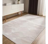 benuta Basic Tapis Salon Claire - Crème 140x200 cm - Minimaliste géométrique rétro - Facile Entretien - Compatible Chauffage - pour Chambre, Bureau, Couloir, Bebe