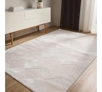 benuta Basic Tapis Salon Claire - Crème 160x230 cm - Minimaliste géométrique rétro - Facile Entretien - Compatible Chauffage - pour Chambre, Bureau, Couloir, Bebe