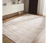 benuta Basic Tapis Salon Claire - Crème 200x300 cm - Minimaliste géométrique rétro - Facile Entretien - Compatible Chauffage - pour Chambre, Bureau, Couloir, Bebe