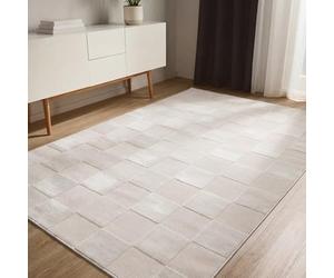benuta Basic Tapis Salon Claire - Crème 200x300 cm - Minimaliste géométrique rétro - Facile Entretien - Compatible Chauffage - pour Chambre, Bureau, Couloir, Bebe
