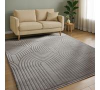 benuta Basic Tapis Salon Claire - Gris 120x170 cm - Minimaliste géométrique rétro - Facile Entretien - Compatible Chauffage - pour Chambre, Bureau, Couloir, Bebe