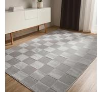 benuta Basic Tapis Salon Claire - Gris 140x200 cm - Minimaliste géométrique rétro - Facile Entretien - Compatible Chauffage - pour Chambre, Bureau, Couloir, Bebe