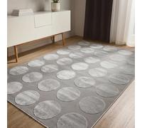 benuta Basic Tapis Salon Claire - Gris 160x230 cm - Minimaliste géométrique rétro - Facile Entretien - Compatible Chauffage - pour Chambre, Bureau, Couloir, Bebe