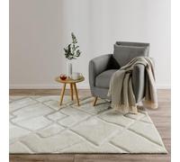 benuta Basic Tapis Salon Elvy - Crème 160x230 cm - Abstrait Doux Relief, Boho - Facile à Nettoyer - Résistant - Compatible avec Chauffage au Sol
