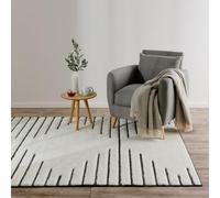 benuta Basic Tapis Salon Elvy - Crème 250x350 cm - Abstrait Doux Relief, Boho - Facile à Nettoyer - Résistant - Compatible avec Chauffage au Sol
