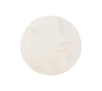 benuta Basic Tapis Salon Fausse Fourrure Furry - Crème Rond 200 cm - pour Chambre, Bureau, Couloir, Bebe - Doux - Antidérapant - Lavable - Chauffage Sol