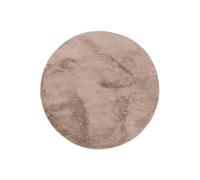 benuta Basic Tapis Salon Fausse Fourrure Furry - Taupe Rond 200 cm - pour Chambre, Bureau, Couloir, Bebe - Doux - Antidérapant - Lavable - Chauffage Sol
