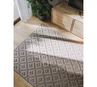 benuta Basic Tapis Salon Leo - Gris Clair 120x170 cm - Boho Relief Abstrait pour Chambre, Couloir, Salle à Manger - Compatible avec Chauffage au Sol