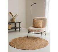 benuta Jutta Tapis en Jute - Marron Clair Rond 200 cm - Tapis de Salon tissé à la Main - Design Naturel - Convient pour Chauffage au Sol