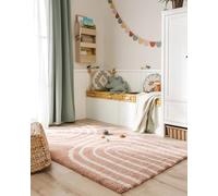 benuta Lytte Tapis Enfant Chambre Gobi - Rose 140x200 cm - Fausse Fibre - Rectangulaire Style: Motifs Bebe, Scandi - Facile Entretien - pour Salon, Bureau, Couloir